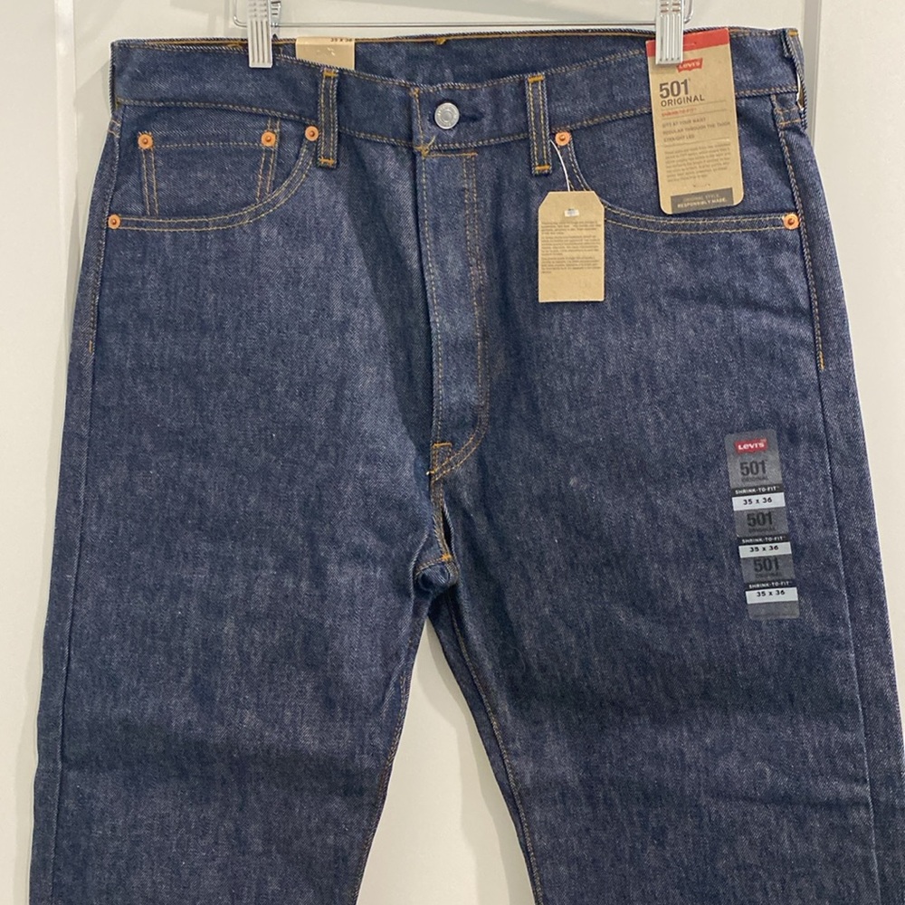 NWT SELVEDGE LEVI'S® 501® ORIGINAL SHRINK-TO-FIT™ JEANS |Size 35/36 - Picture 7 of 16